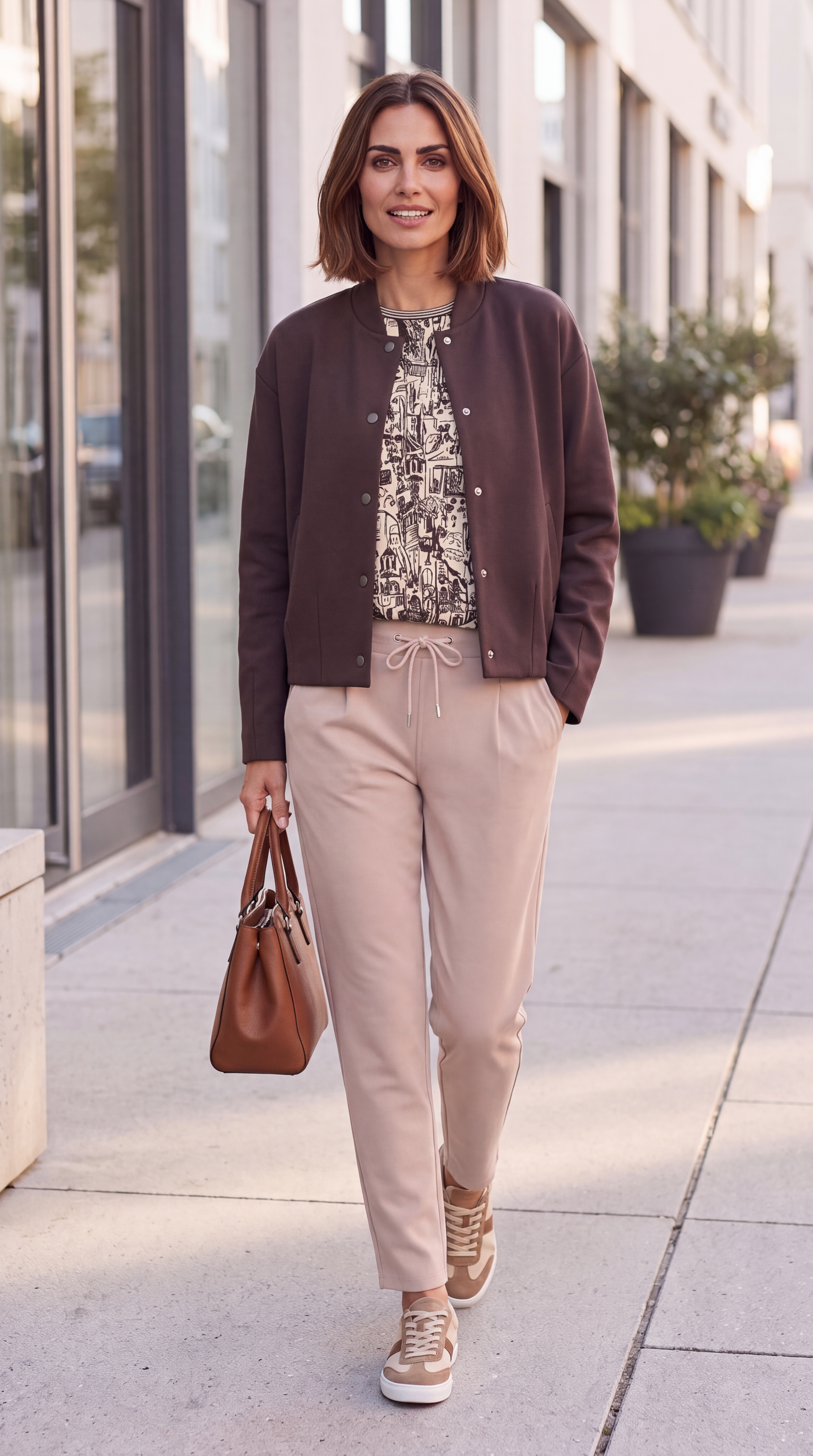 Dámske nohavice BROADWAY NYC FASHION REGULAR FIT WARM SAND 6